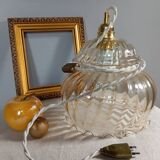 Large nomadic globe twisted tulip amber/honey, sand textile cord