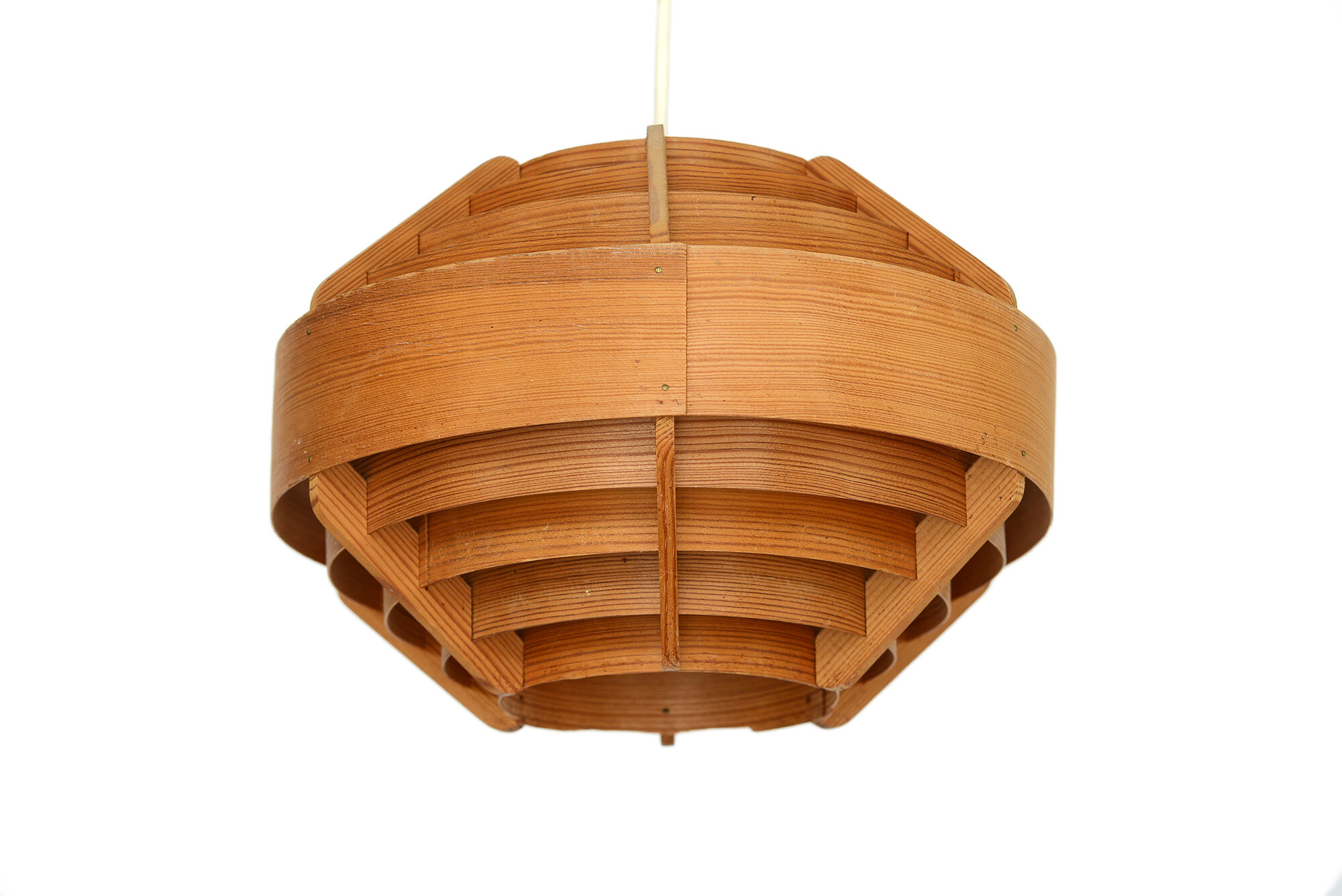 Pine veneer pendant light T510 "Glade" by Hans-Agne Jakobsson for Ellysett AB, Sweden 1960s.