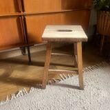Vintage solid oak stool