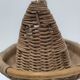 Zoomorphic basket bird, wicker braided vintage