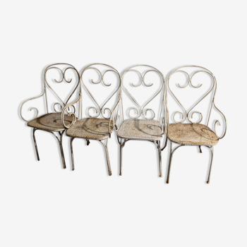 Wrought iron armchairs