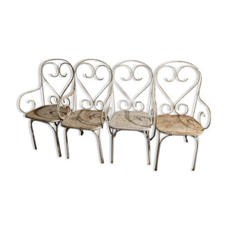 Wrought iron armchairs