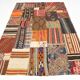 Tapis Kilim fait main contemporain rouge et marron, 165x240 cm