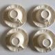 Set of 4 cups breakfasts in faience Sarreguemines ivory to godrons
