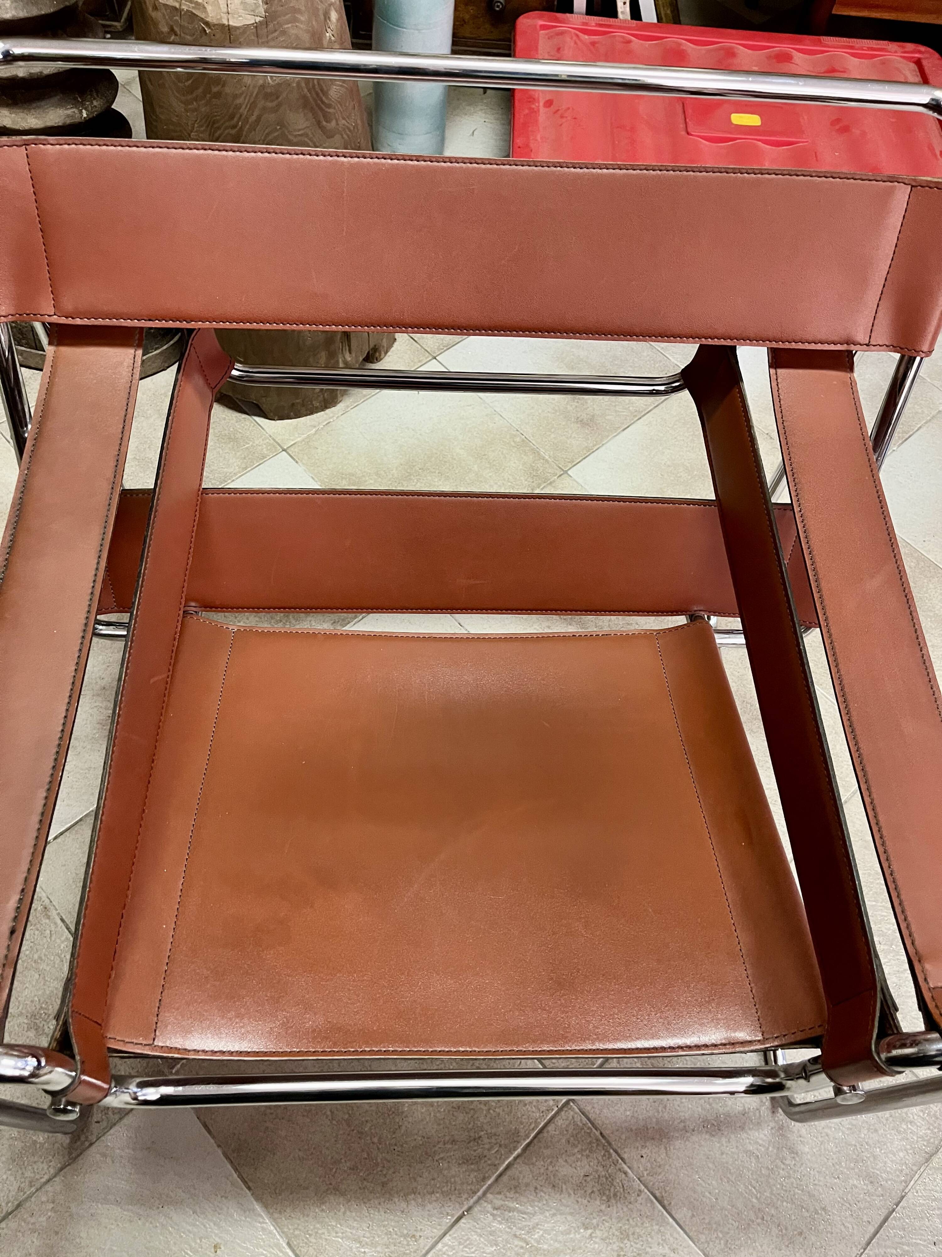 Vintage armchair in the style of the Wassily B3 by Marcel Breuer