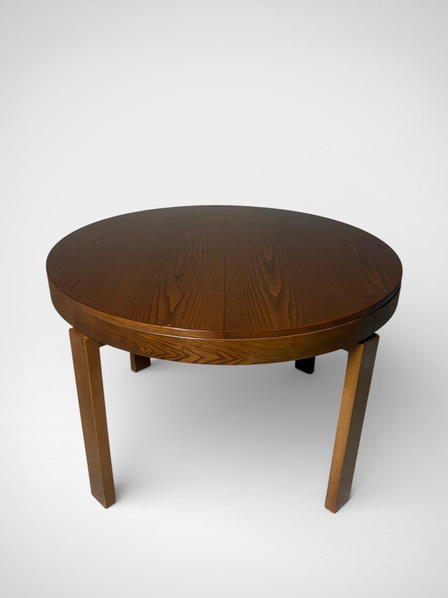 Brutalist extendable round table, 1960s