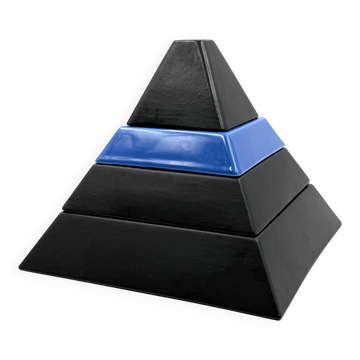 Pyramid shaped stacked ceramic ashtrays / centerpiece Amalgames France 1980