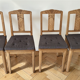 Set of 4 sculpted oak chairs – 1940s Art Deco style