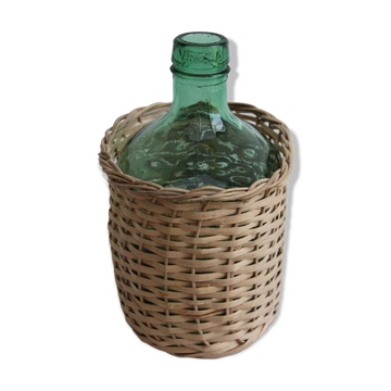 Dame-jeanne en verre et osier