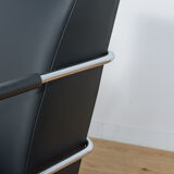 Swedish Leather Sofa and Armchair by Gunilla Allard for Lammhults, 1990s, Set of 2