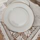 Set of 6 fine porcelain dessert plates from Bohemia with a gold rim.