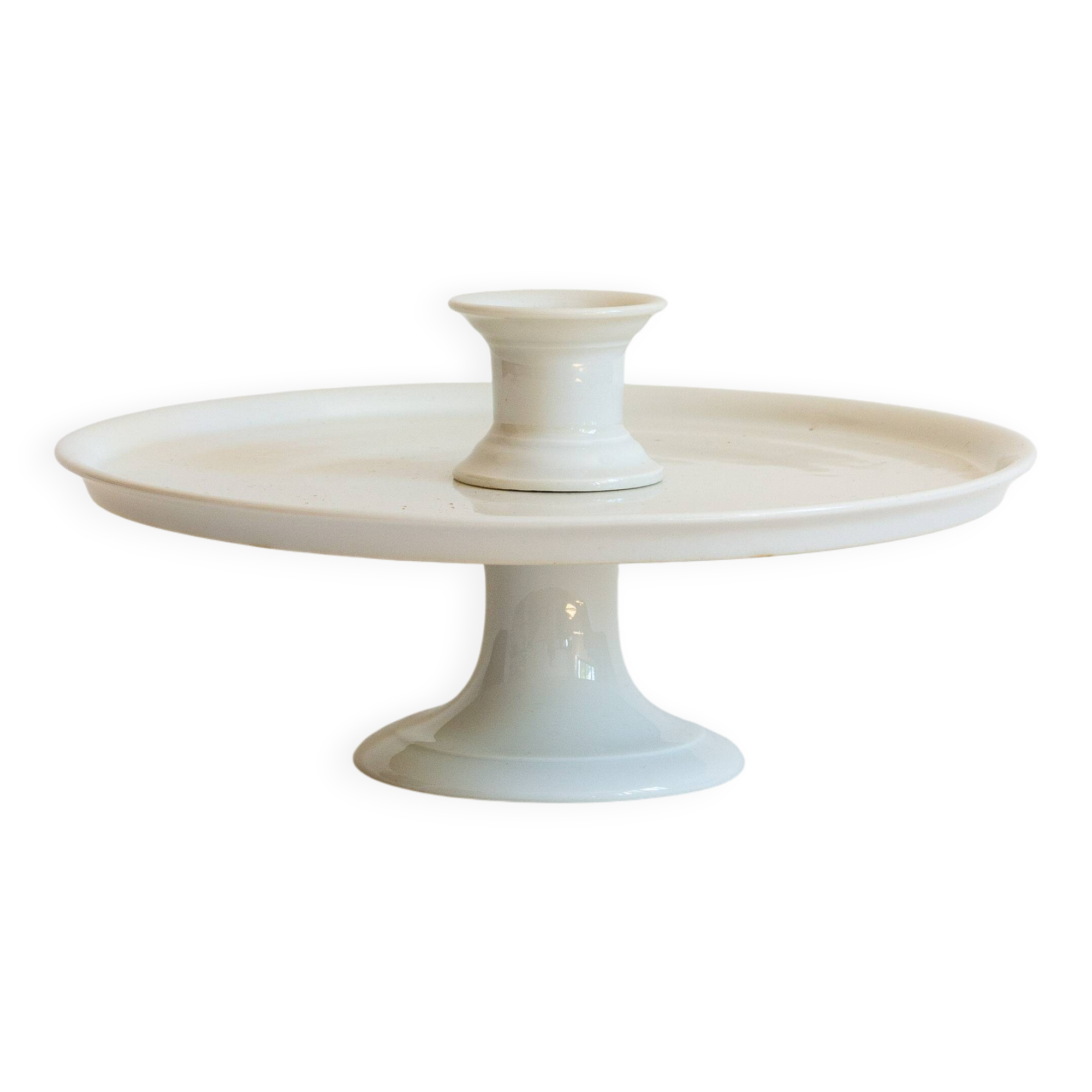 Servant, Cup on foot, White ceramic display stand, Paris, 19th century.