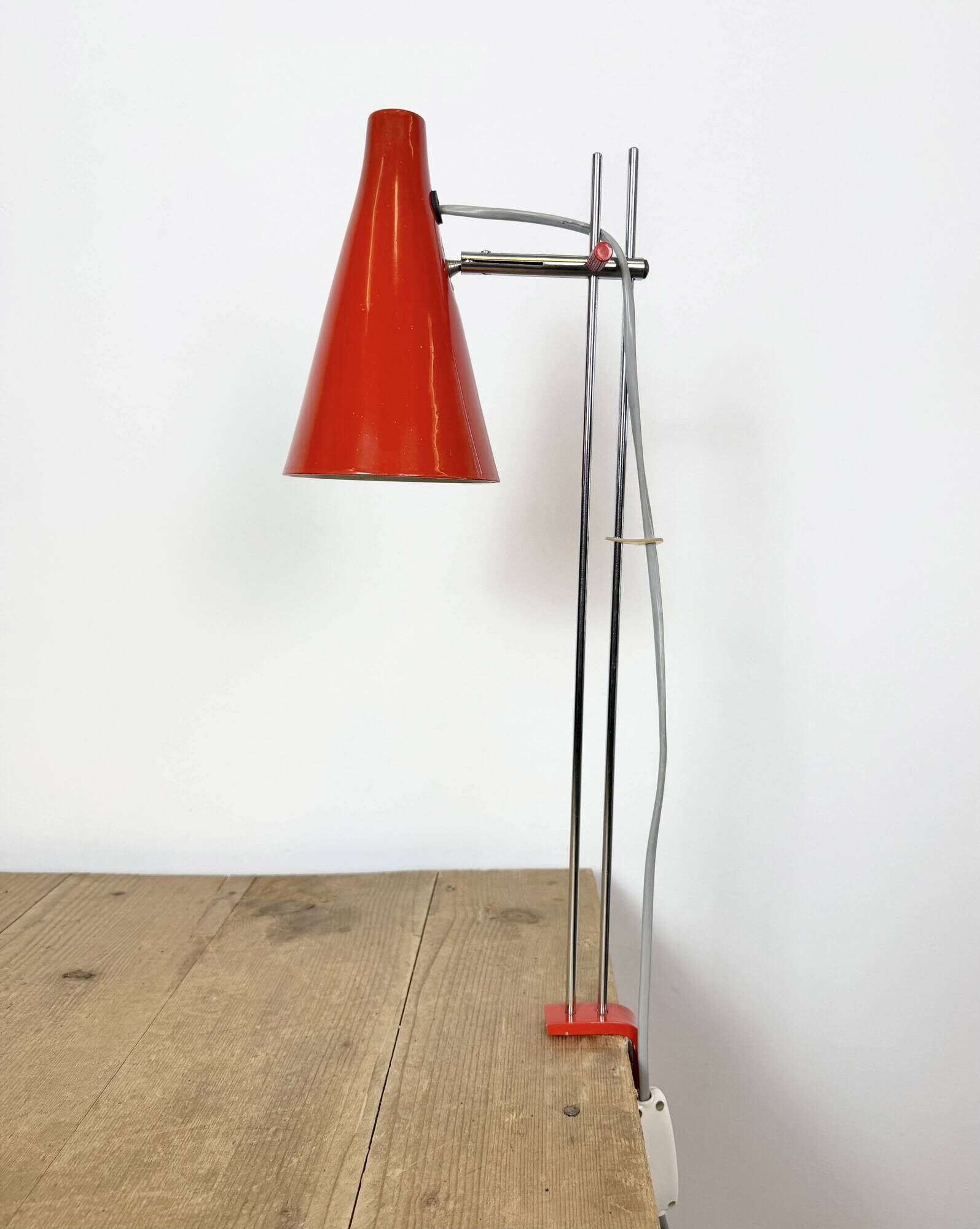 Vintage Red Table Lamp by Josef Hůrka for Lidokov, 1960s