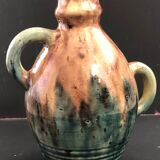 Vase with asymmetrical handles in Flemish stoneware, handcrafted