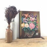 Oil on canvas flower