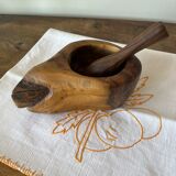 Olive mortar and pestle
