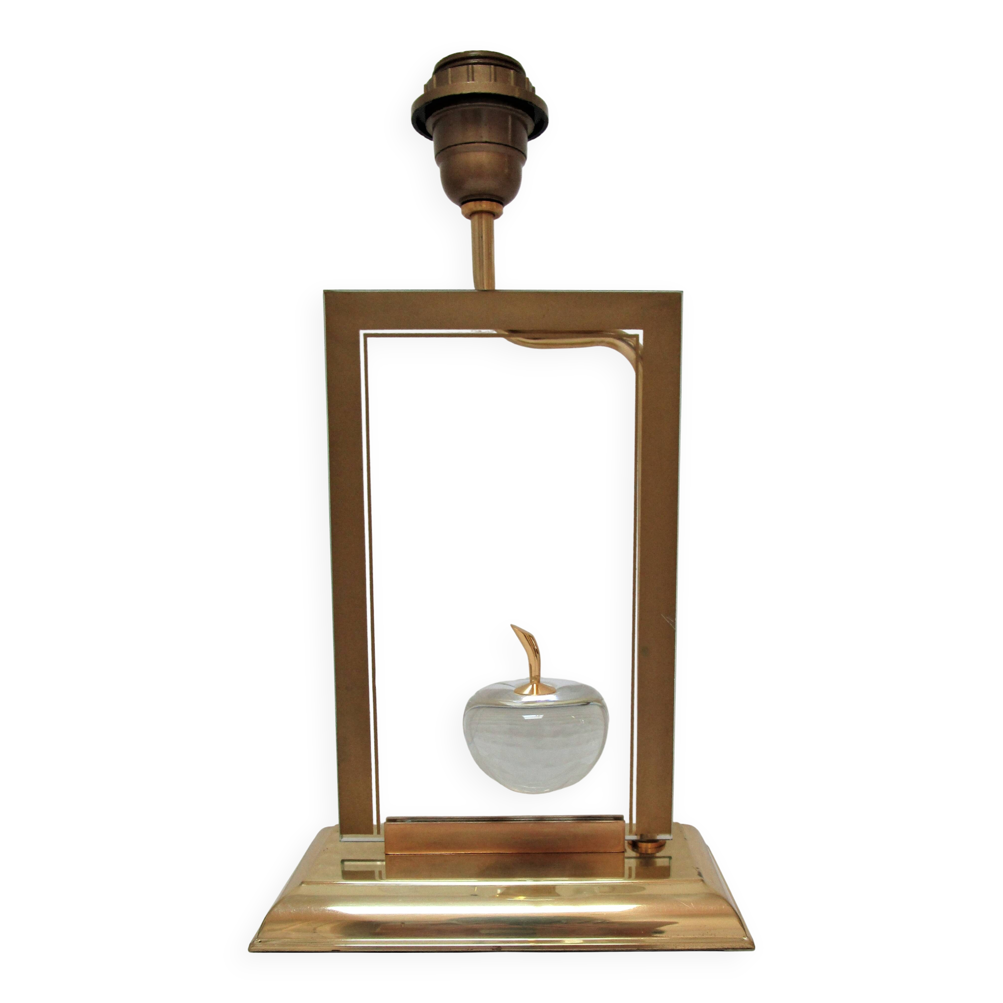 "Apple" lamp, dolphin, gold metal glass