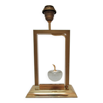 "Apple" lamp, dolphin, gold metal glass