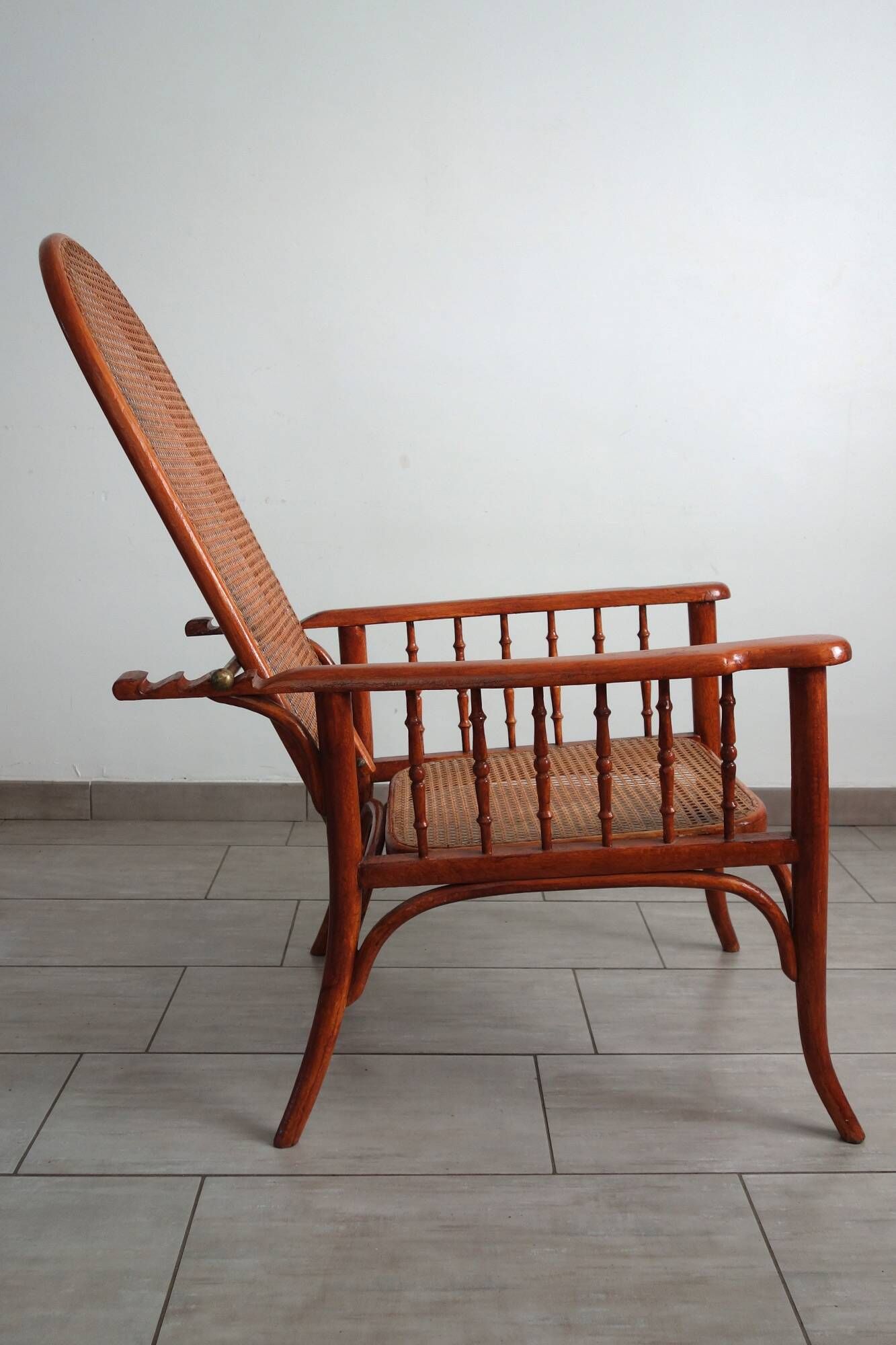 Fauteuil à crémaillère Fischel vers 1900