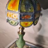 Brutalist lamp with shade attributed to Philip Delfinger Mexico glass and metal 1960
