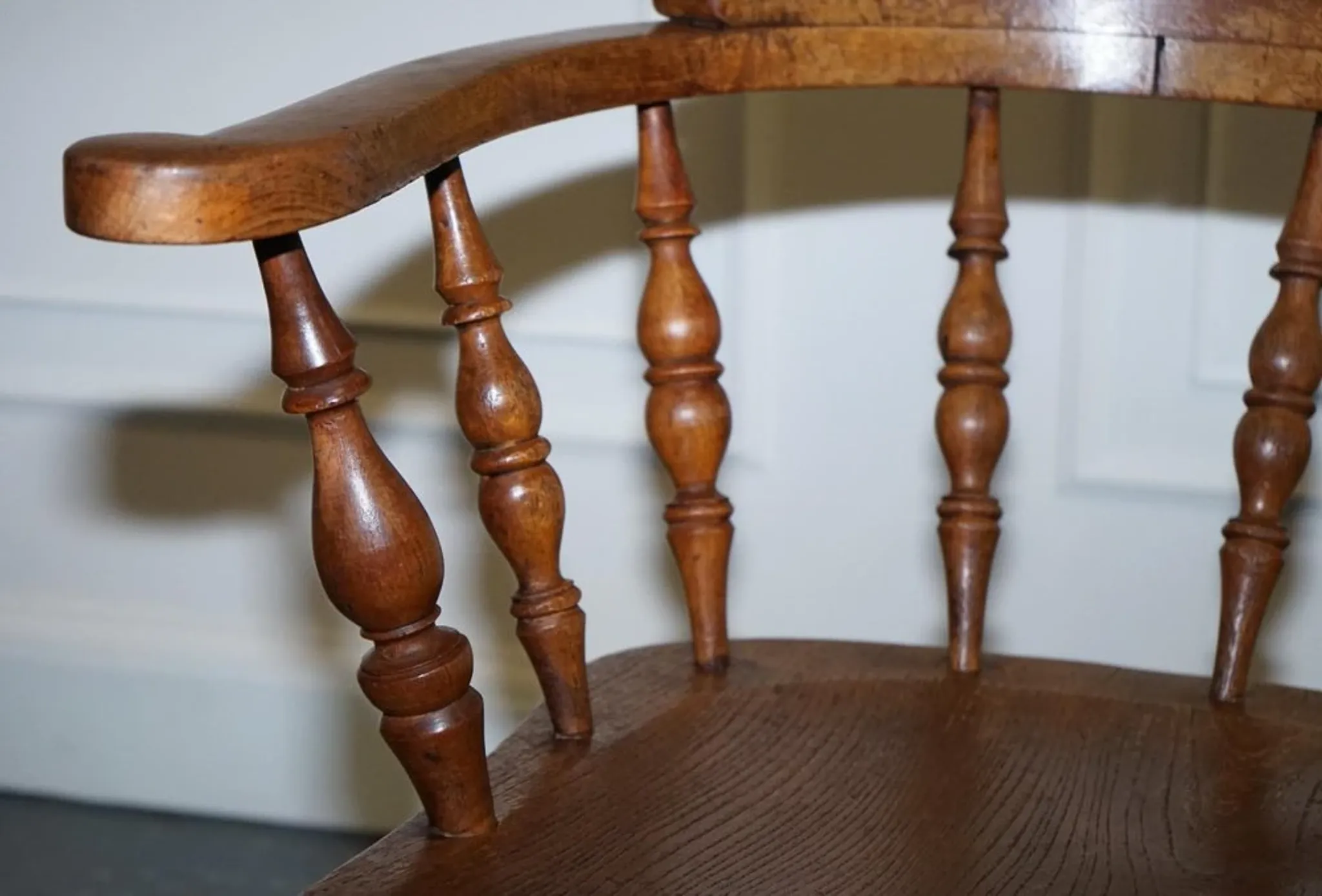Edwardian Oak Captain's Chair for Smokers, 1900s