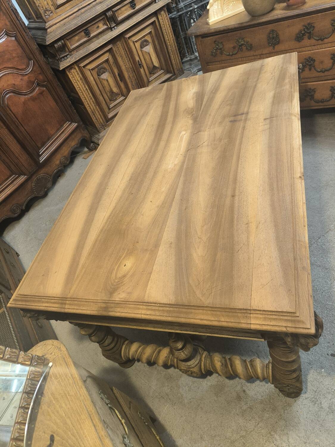19th century desk in natural solid walnut.