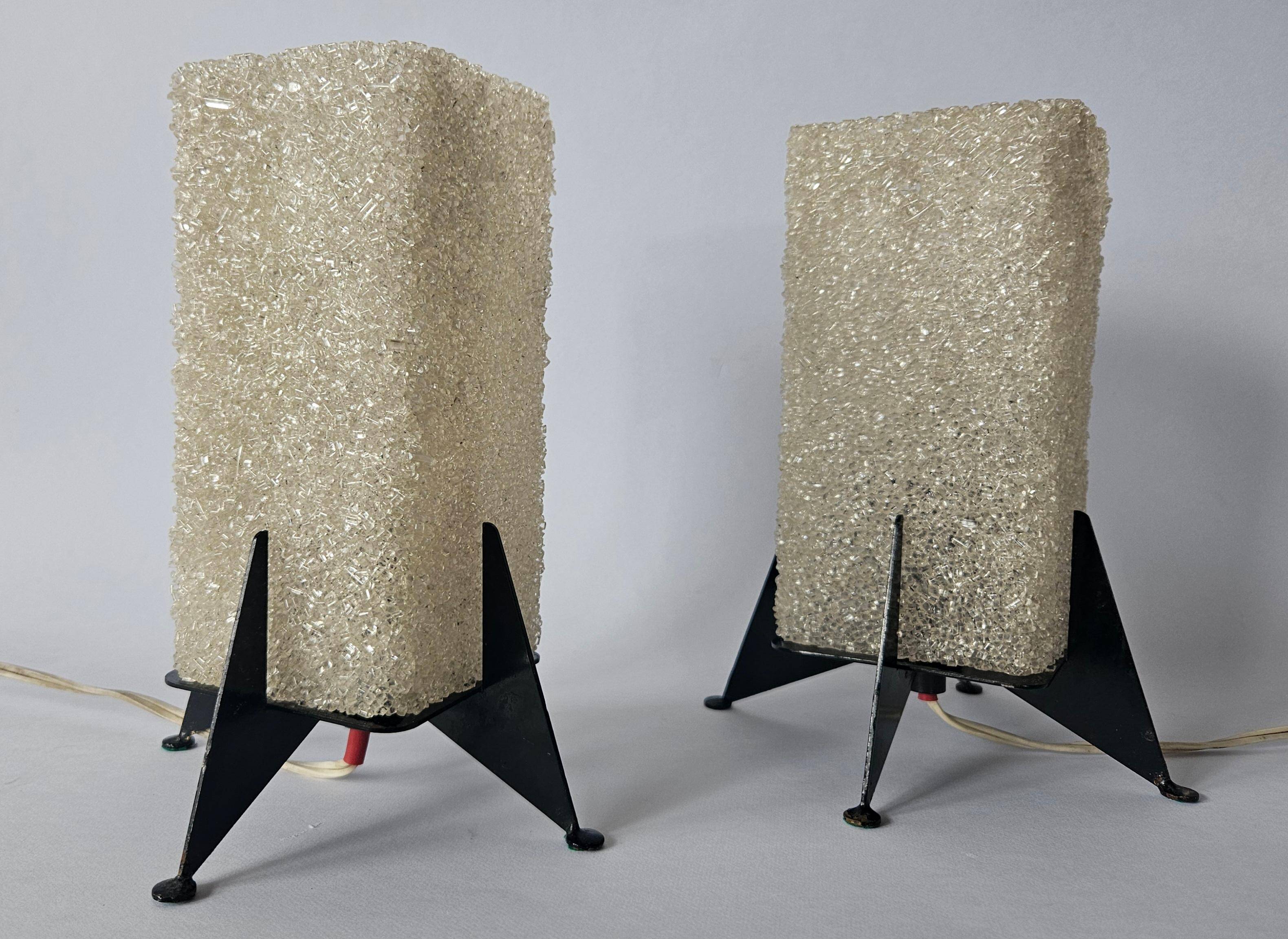 Paire de lampes de table rares des années 1970 Pokrok Zilina, Rocket.