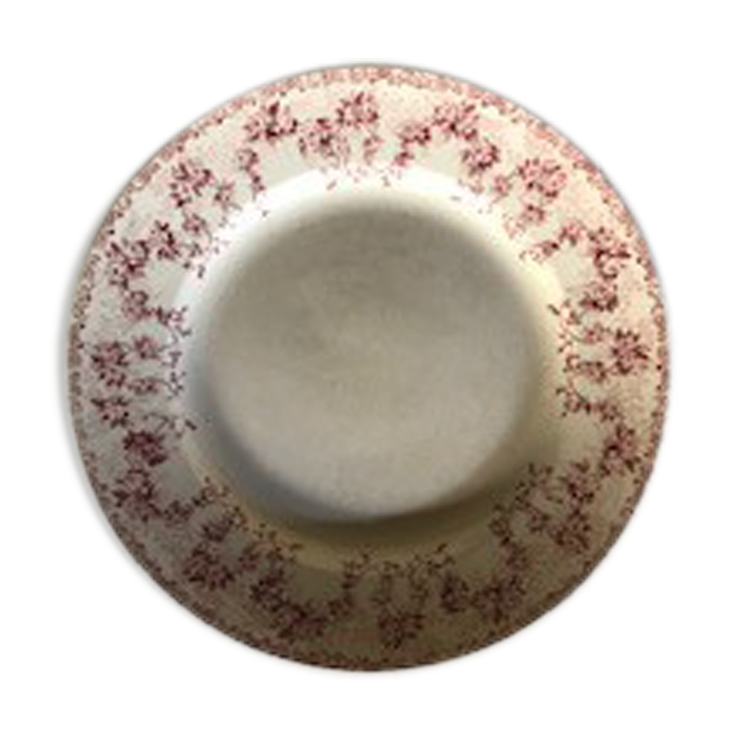 Round red dish Terre de Fer, Boulenger Choisy the King