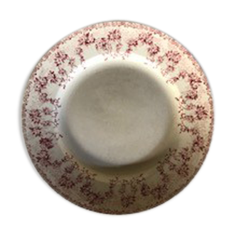 Round red dish Terre de Fer, Boulenger Choisy the King