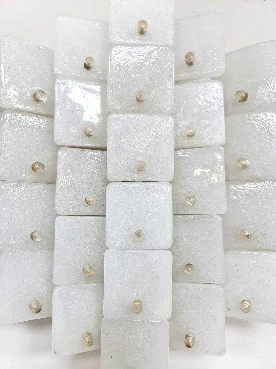 Frosted Ice glass panel wall scone lamp vintage 1960s
