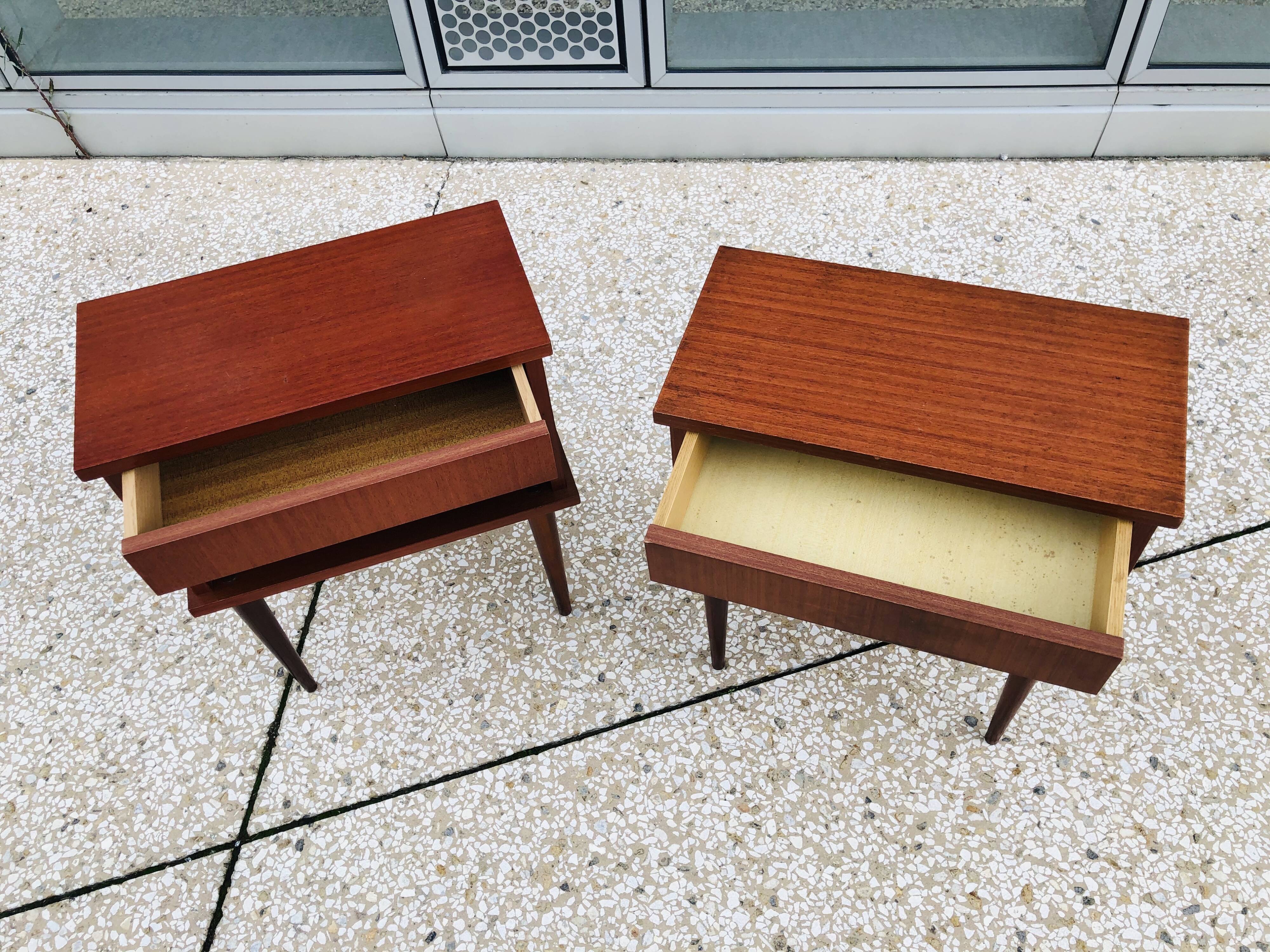 Pair of vintage bedsides