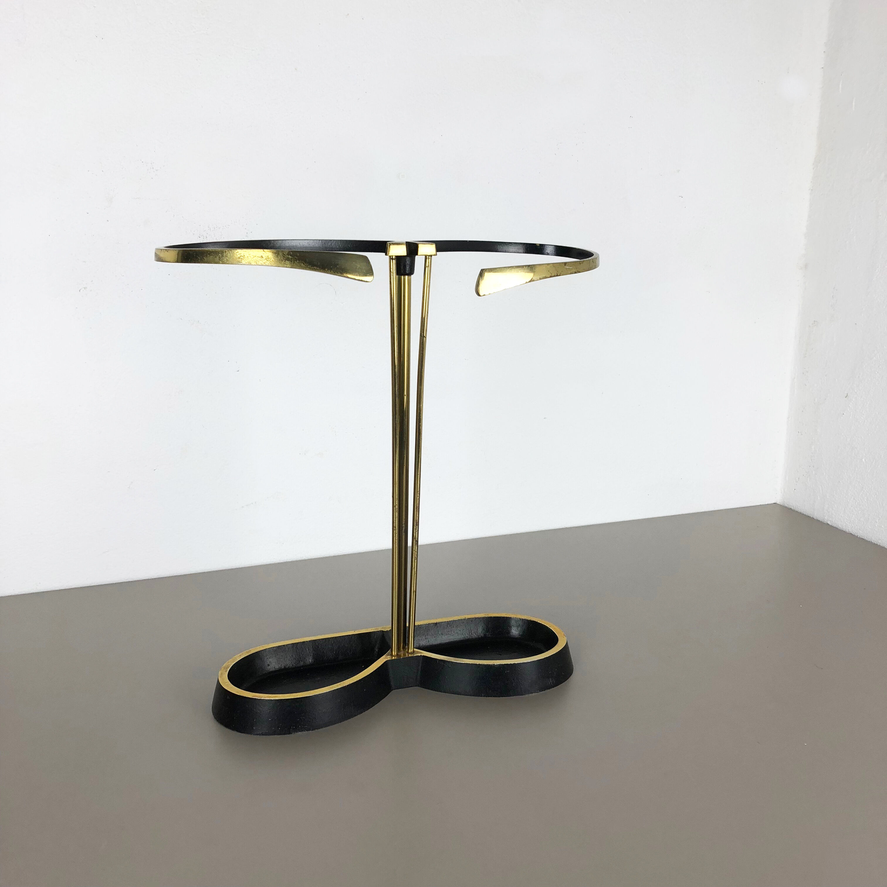 Original Midcentury Metal Brass Umbrella Stand, Germany, 1950s