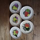 5 Villeroy and Boch hand painted dessert plates