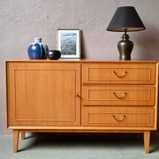Petit buffet bahut scandinave années 50-60 chêne blond