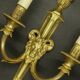 Large Louis XVI style ram's head and urn wall lamp - gilded bronze