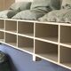 1960s school bench with lockers