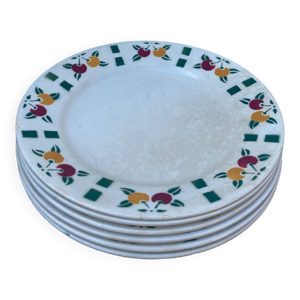 6 assiettes plates en - gien