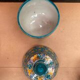 Ancienne Jarre A Beurre Jobbana Maroc Faïence Polychrome XIXÈME Vintage #B083