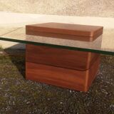 Table basse design verre et bois