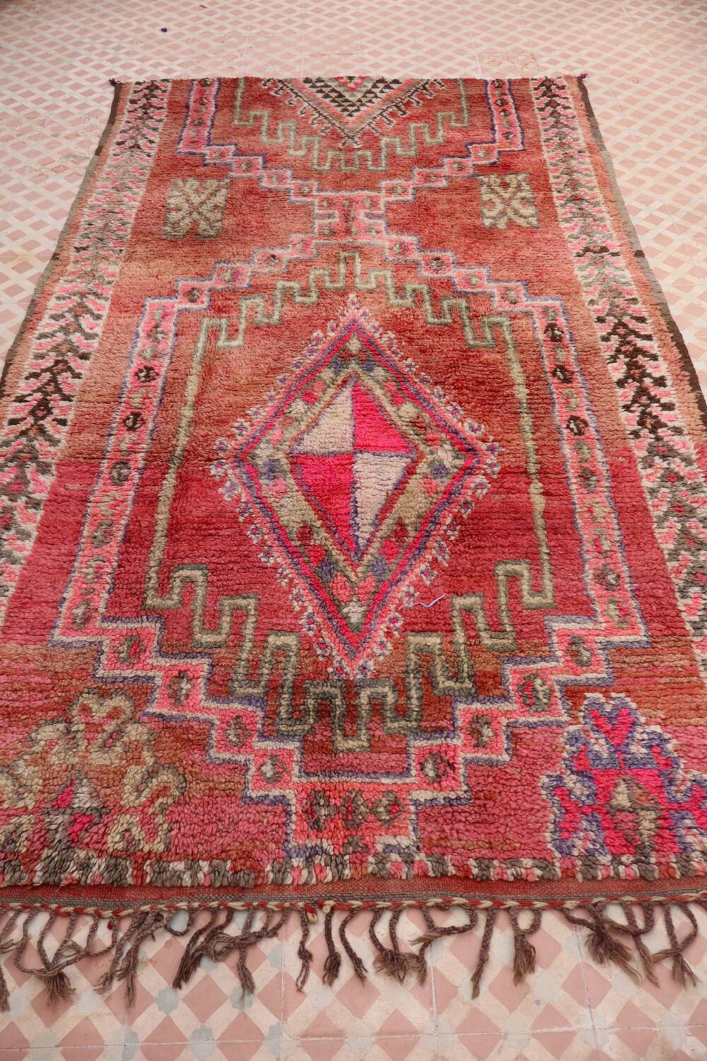 Vintage pink Berber rug