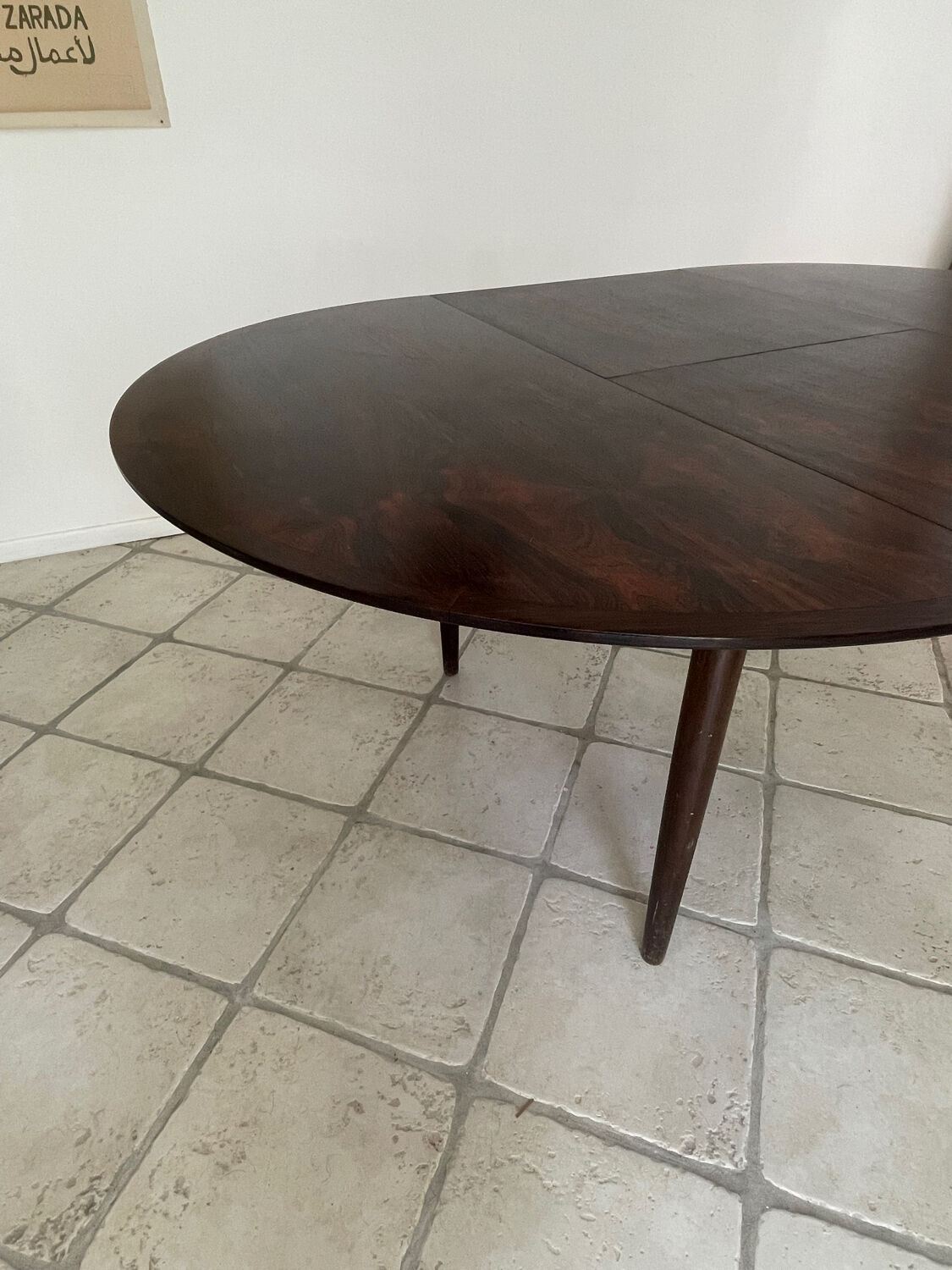 Table à rallonge  scandinave en palissandre de Rio
