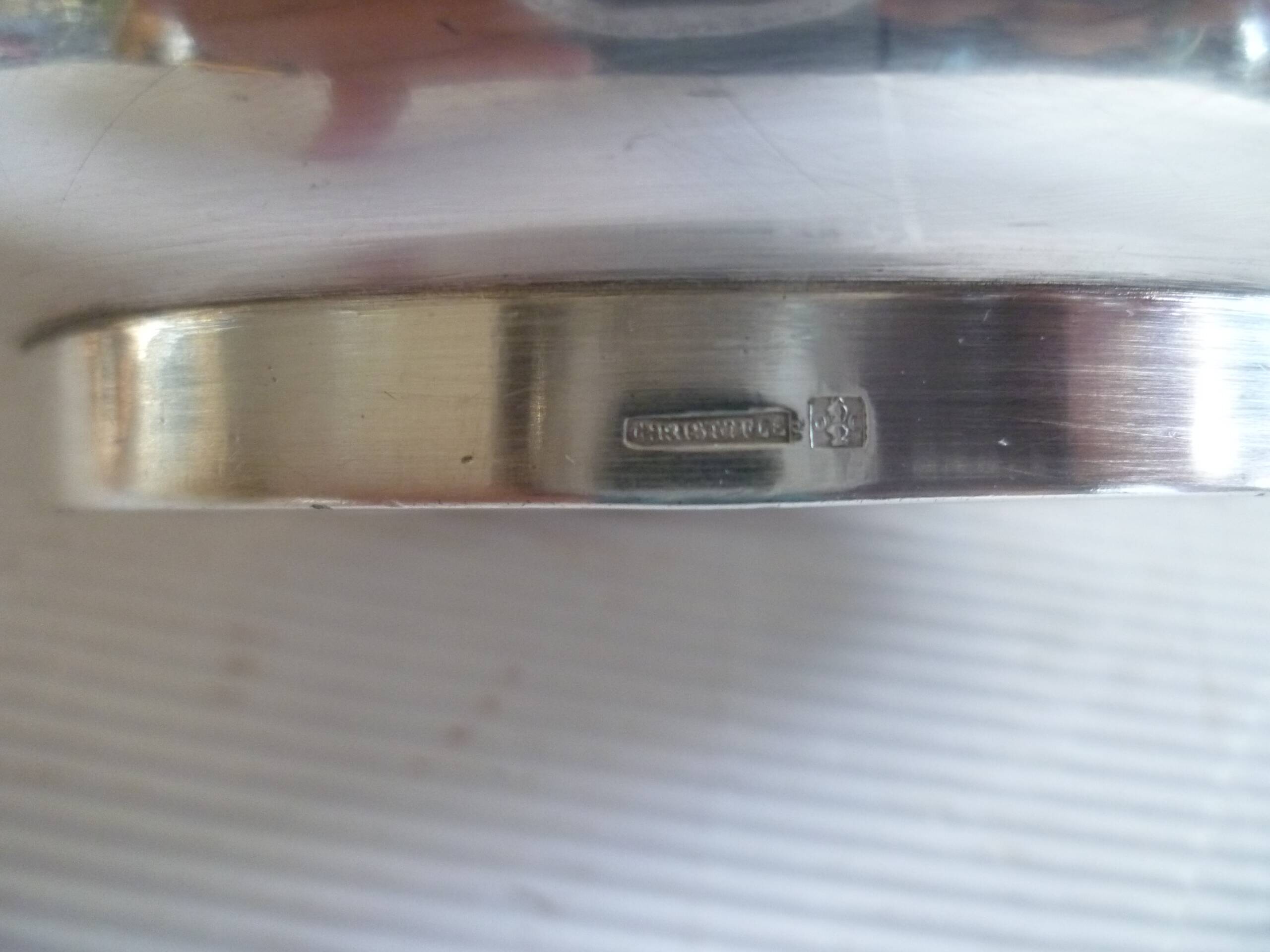 Sauciere art deco en métal argente orfè christofle