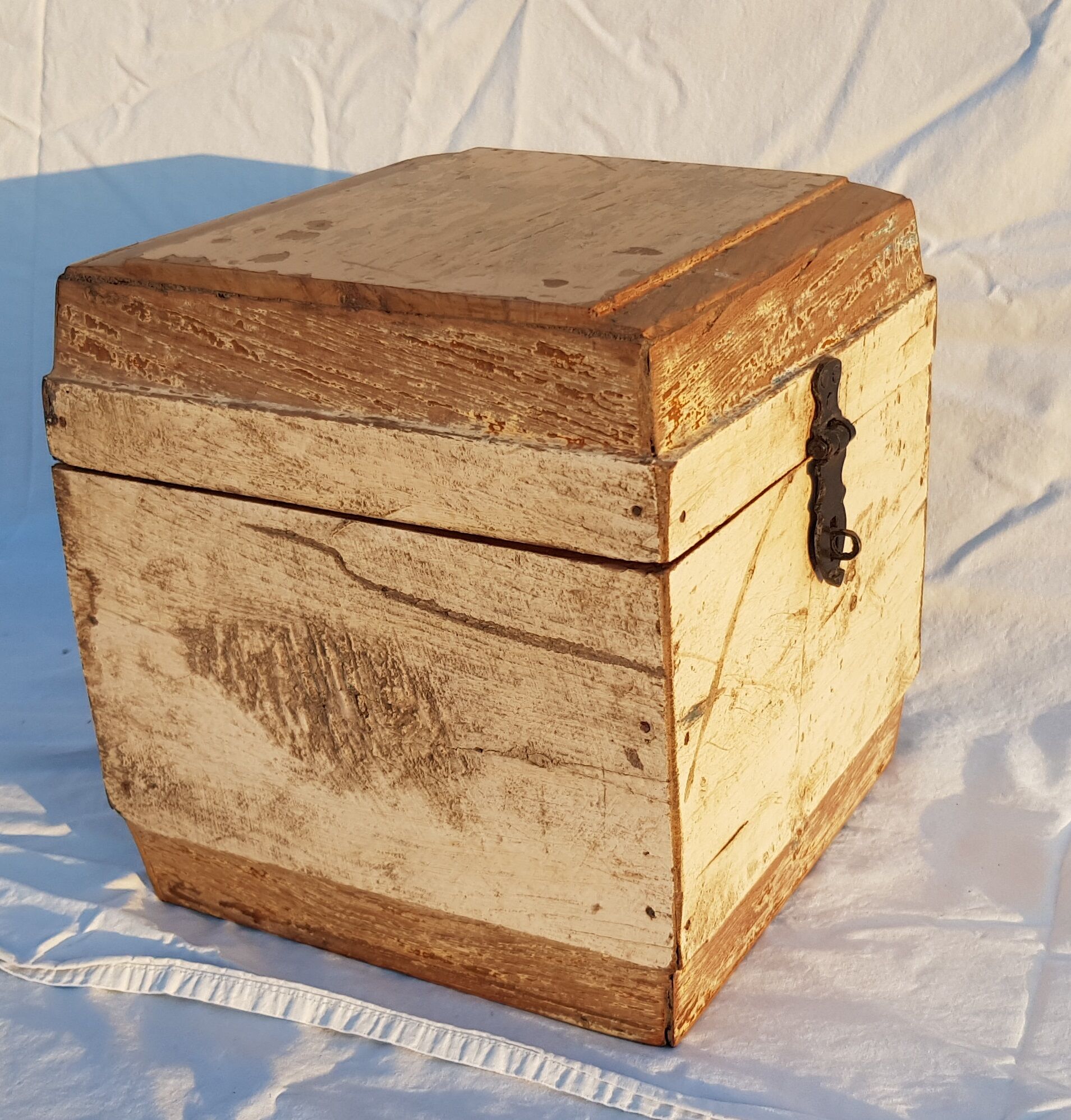 Old teak chest with original unbleached patina