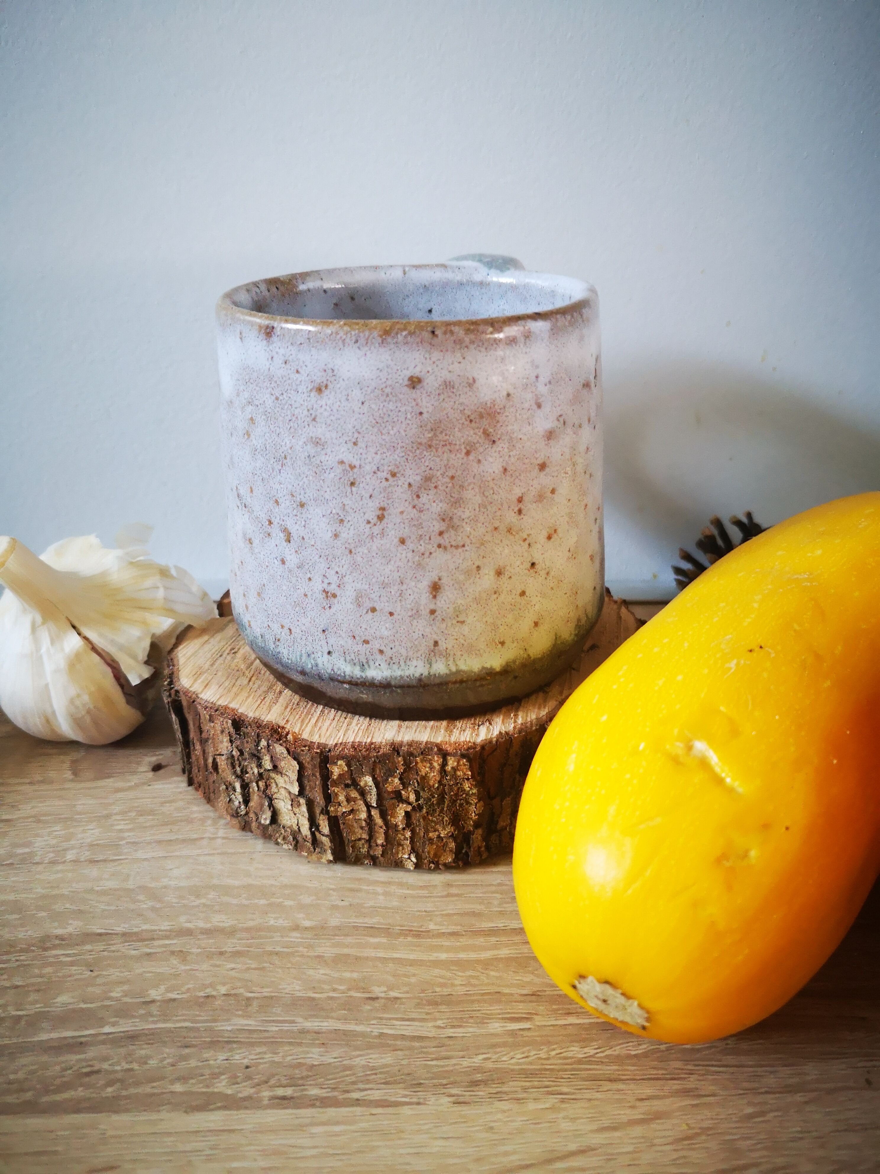 Vintage mug in bluish sandstone