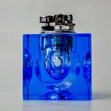 Magnifying lighter by Antonio Imperatore, blue murano glass, Italy, 1970