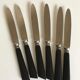 series of 6 19th ebony wooden table knives