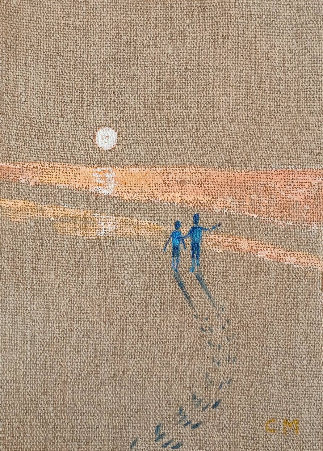 Linen painting, sunset