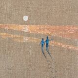 Linen painting, sunset