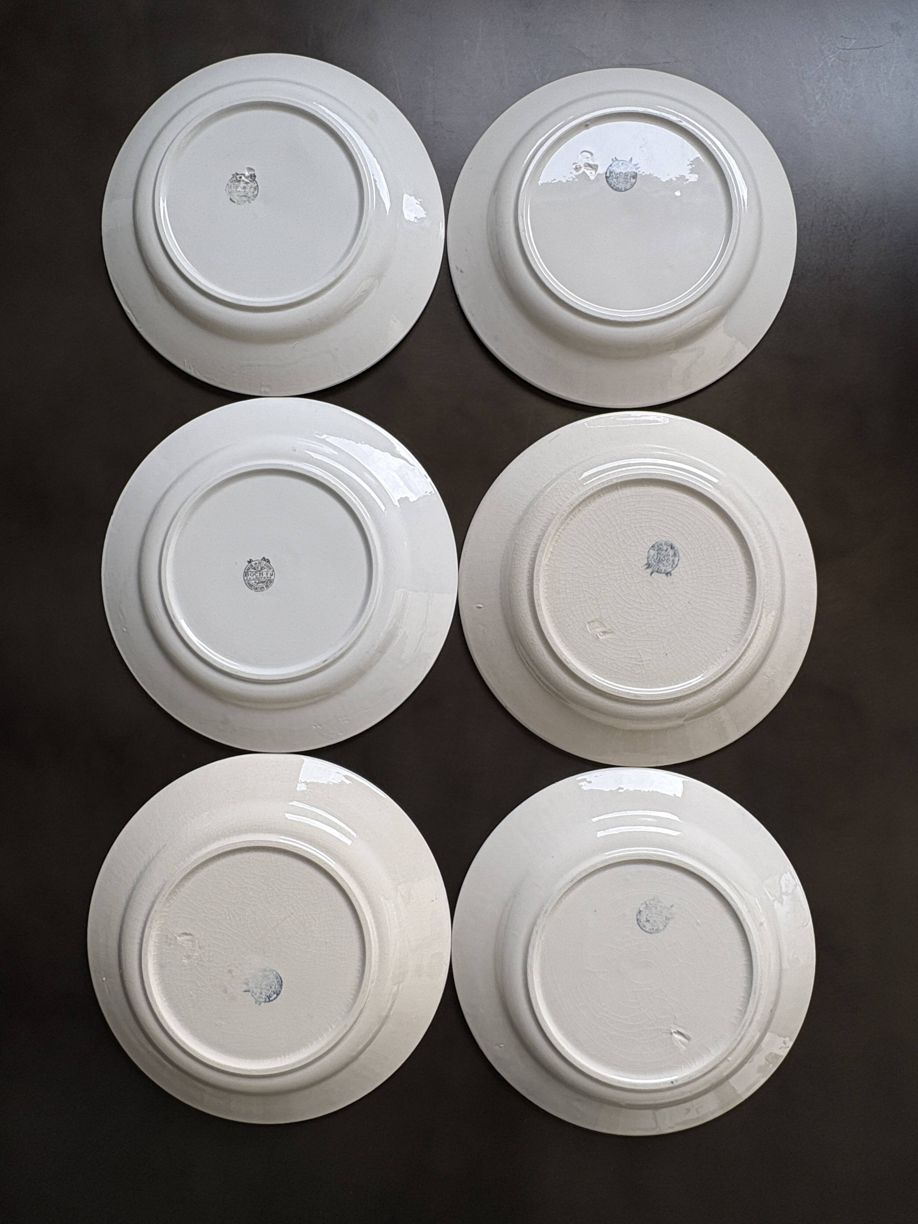 Lot de 6 assiettes à dessert Boch Copenhague