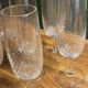 6 clear glass champagne flutes in very good condition